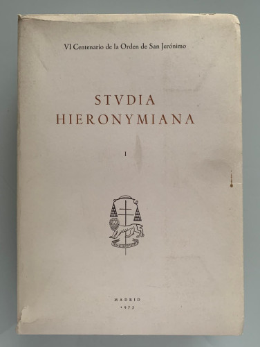 Portada del libro de STVDIA HIERONYMIANA