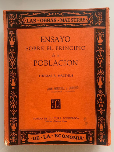 Portada del libro de ENSAYO SOBRE EL PRINCIPIO DE LA POBLACIÓN