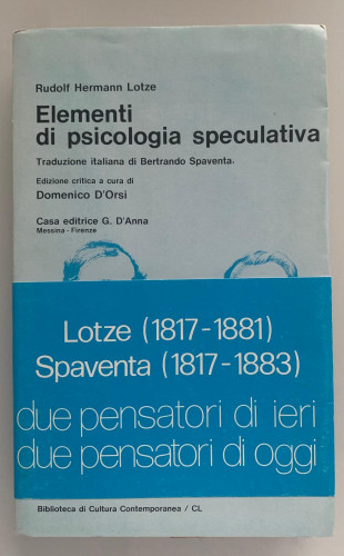 Portada del libro de ELEMENTI DI PSICOLOGÍA SPECULATIVA