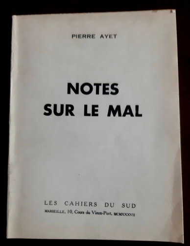 Portada del libro de NOTES SUR LE MAL