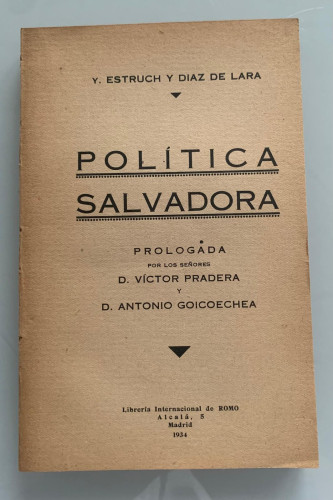 Portada del libro de POLÍTICA SALVADORA