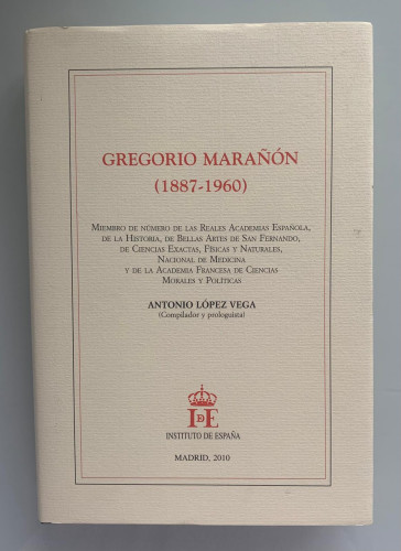 Portada del libro GREGORIO MARAÑÓN ( 1887-1960) 