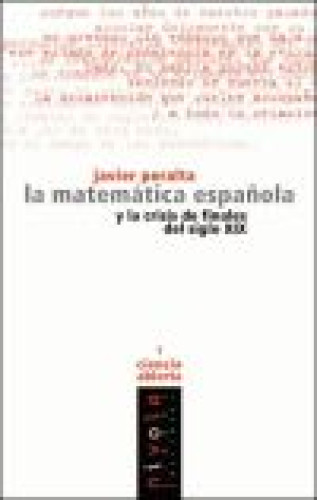 Portada del libro de La matemática española y la crisis de finales del siglo XIX