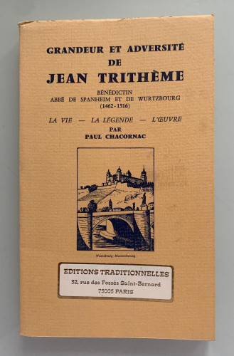 Portada del libro de GRANDEUR ET ADVERSITÉ DE JEAN TRITHÉME
