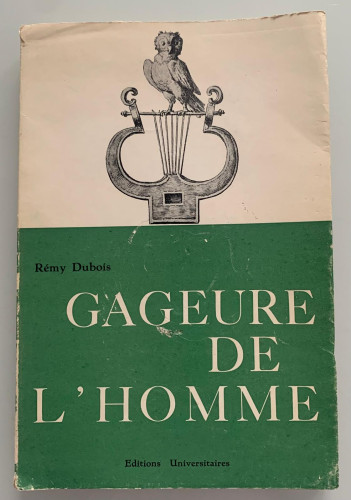 Portada del libro de GAGEURE DE L'HOMME (Dedicatoria del autor)