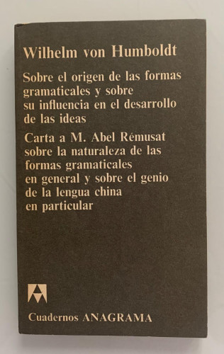 Portada del libro de SOBRE EL ORIGEN DE LAS FORMAS GRAMATICALES Y SOBRE SU INFLUENCIA EN EL DESARROLLO DE LAS IDEAS