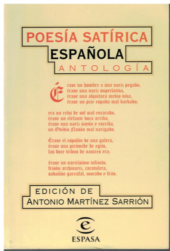 Portada del libro Poesía satírica española. Antología