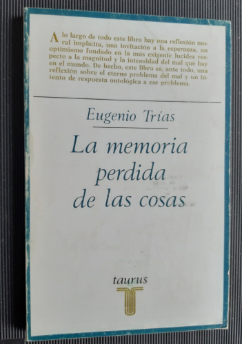 Portada del libro de La memoria perdida de las cosas.