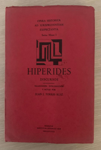 Portada del libro de HIPÉRIDES Discursos