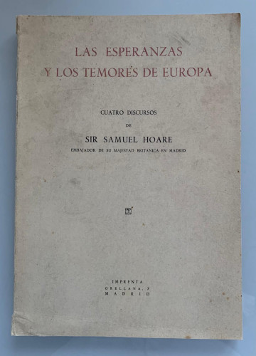 Portada del libro de LAS ESPERANZAS Y LOS TEMORES DE EUROPA