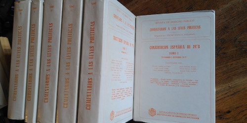 Portada del libro de Comentarios a la leyes políticas. CONSTITUCIÓN ESPAÑOLA DE 1978 (6 tomos, I a VI). 