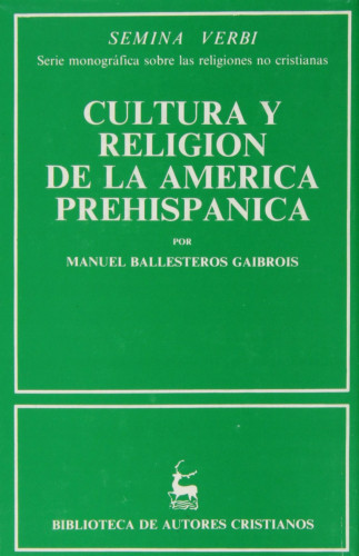 Portada del libro de CULTURA Y RELIGIÓN DE LA AMÉRICA PREHISPÁNICA