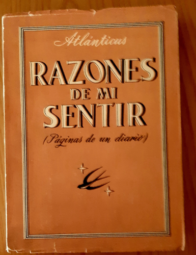 Portada del libro de Razones de mi sentir (paginas de un diario)