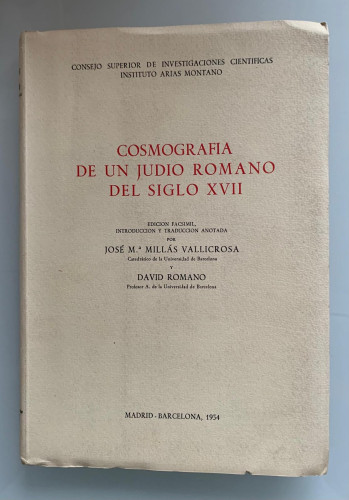 Portada del libro COSMOGRAFÍA DE UN JUDÍO ROMANO DEL SIGLO XVII