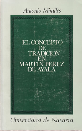 Portada del libro El concepto de tradición en Martín Pérez de Ayala