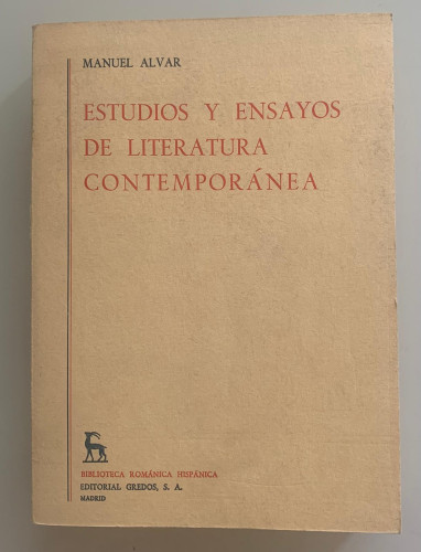 Portada del libro de ESTUDIOS Y ENSAYOS DE LITERATURA CONTEMPORÁNEA