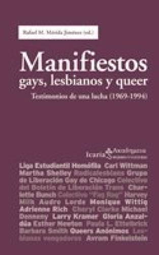 Portada del libro de Manifiestos gays, lesbianos y queer : testimonios de una lucha (1969-1994)