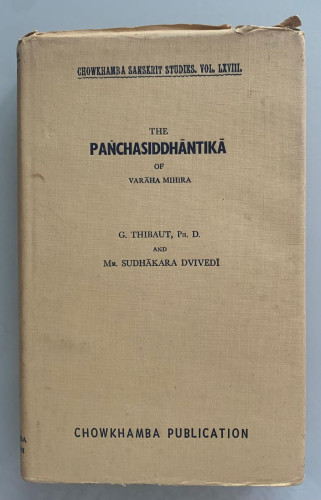 Portada del libro de THE PANCHASIDDHANTIKA. The astronomical work of Varaha Mihira