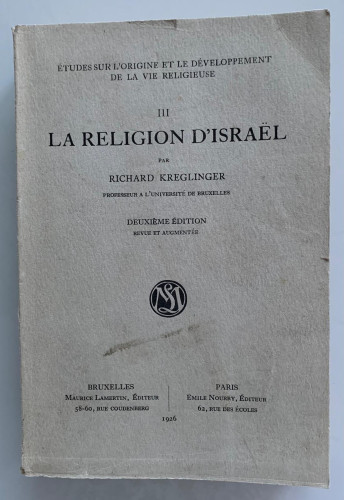 Portada del libro de LA RELIGION D'ISRAËL