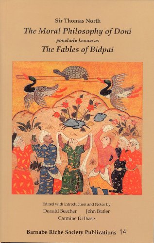 Portada del libro de The Moral philosophy of Doni or The Fables of Bidpai (Barnabe Riche Society Pubblications, Volume 14)