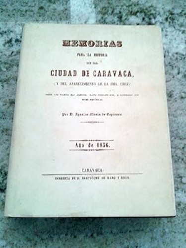 Portada del libro de MEMORIAS PARA LA HISTORIA DE LA CIUDAD DE CARAVACA