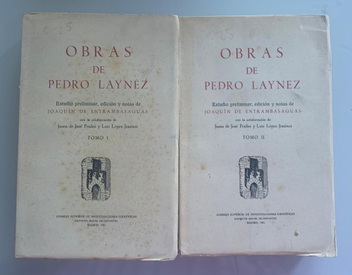 Portada del libro de OBRAS DE PEDRO LAYNEZ (2 tomos)