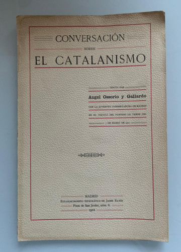 Portada del libro de CONVERSACIÓN SOBRE EL CATALANISMO