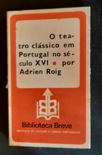 Portada del libro de O TEATRO CLÁSSICO EM PORTUGAL NO SÉCULO XVI.