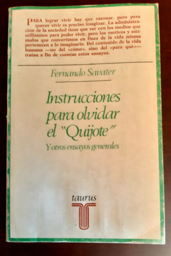 Portada del libro de Instrucciones para olvidar el Quijote y otros ensayos generales