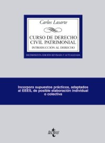 Portada del libro de Curso de derecho civil patrimonial introducción al derecho
