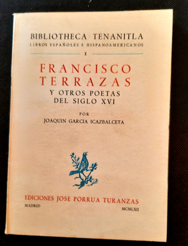 Portada del libro de FRANCISCO TERRAZAS Y OTROS POETAS DEL SIGLO XVI
