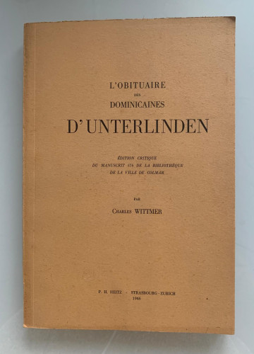 Portada del libro de L'OBITUAIRE DES DOMINICAINES D'UNTERLINDEN