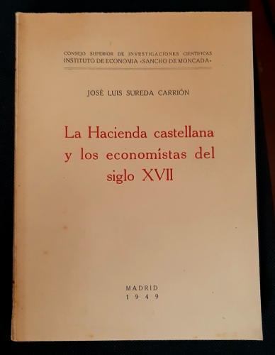 Portada del libro de LA HACIENDA CASTELLANA Y LOS ECONOMISTAS DEL SIGLO XVII.