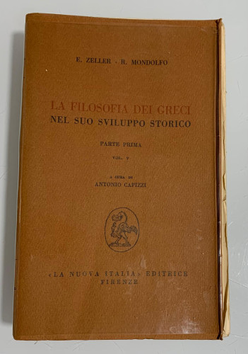 Portada del libro de LA FILOSOFIA DEI GRECI - NEL SUO SVILUPPO STORICO - Tomo 5 de 5