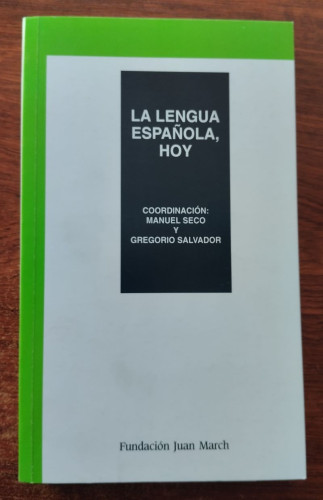 Portada del libro de La lengua española hoy