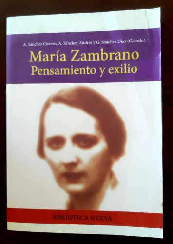 Portada del libro de María Zambrano. Pensamiento y exilio