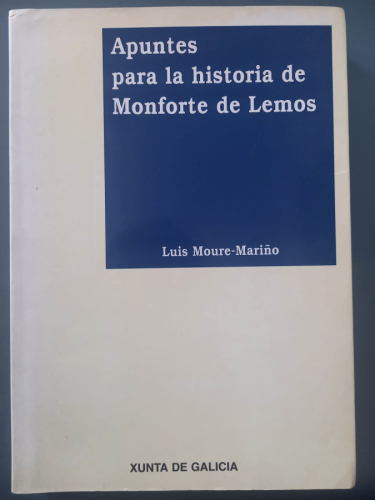 Portada del libro de Apuntes para la historia de Monforte de Lemos