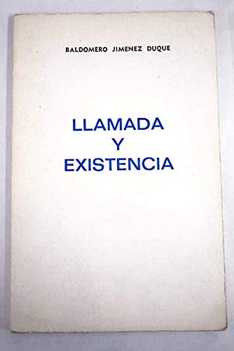 Portada del libro de Llamada y existencia