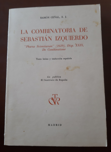 Portada del libro de LA COMBINATORIA DE SEBASTIAN IZQUIERDO