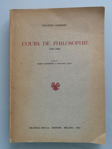 Portada del libro de COURS DE PHILOSOPHIE (1841-1842)