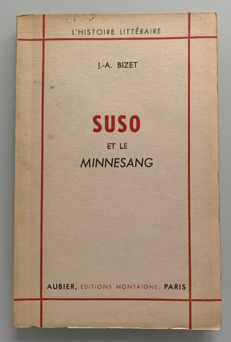 Portada del libro de SUSO ET LE MINNESANG