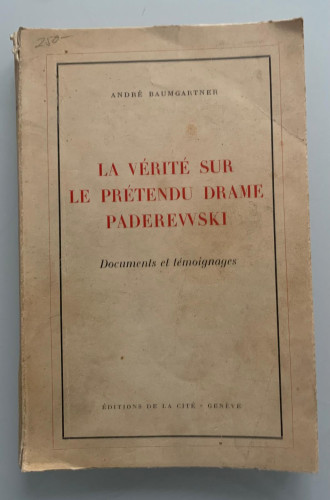 Portada del libro de LA VÉRITÉ SUR LE PRÉTENDU DRAME PADEREWSKI