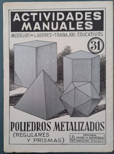 Portada del libro de Actividades manuales - Poliedros metalizados (Regulares y prismas)