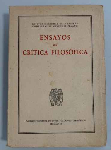 Portada del libro de ENSAYOS DE CRÍTICA FILOSÓFICA