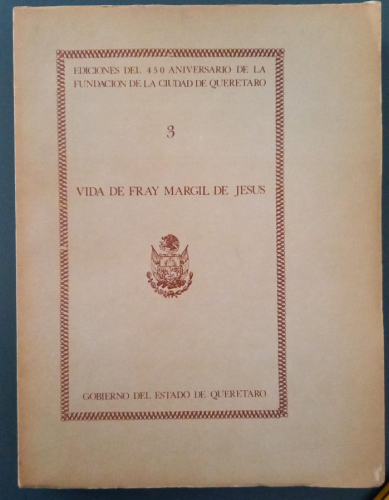 Portada del libro de Vida de Fray Margil de Jesús