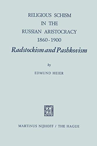 Portada del libro de RELIGIOUS SCHISM IN THE RUSSIAN ARISTOCRACY 1860-1900 Radstockism and Pashkovism