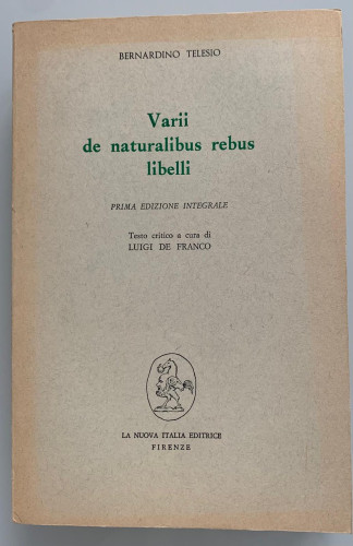 Portada del libro de VARII DE NATURALIBUS REBUS LIBELLI