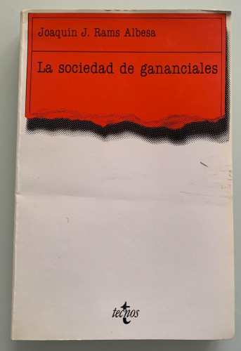 Portada del libro de LA SOCIEDAD DE GANANCIALES