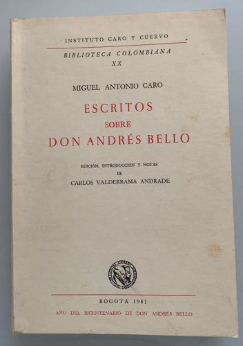 Portada del libro de ESCRITOS SOBRE DON ANDRÉS BELLO