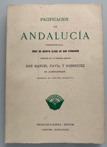 Portada del libro de PACIFICACIÓN DE ANDALUCÍA (segunda edición)
